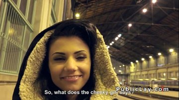 Hungarian approached subway station fucked behind